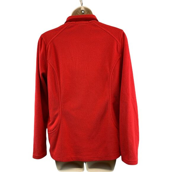 Lands' End Womens 1/4 Zip Fleece Jacket Size Small Red Long Sleeve No Pockets - Picture 2 of 8